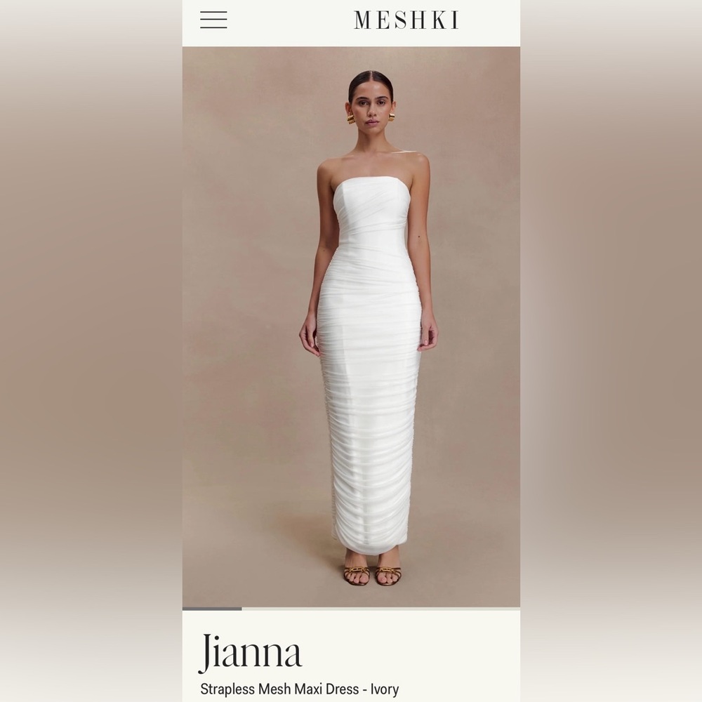 MESHKI Jianna Strapless Mesh Maxi Dress (NWOT)